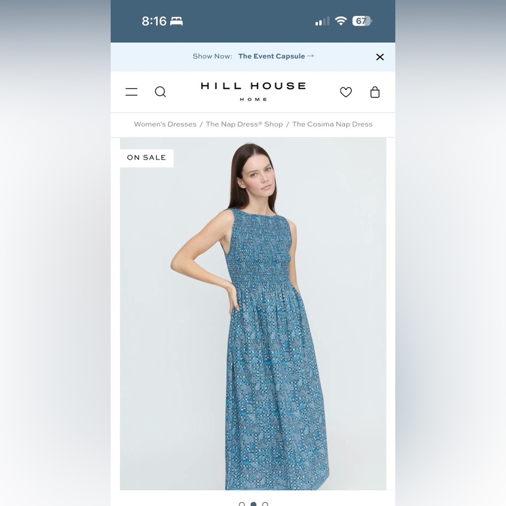 The Cosima Nap Dress Hill House Textured Blue Nap Dress